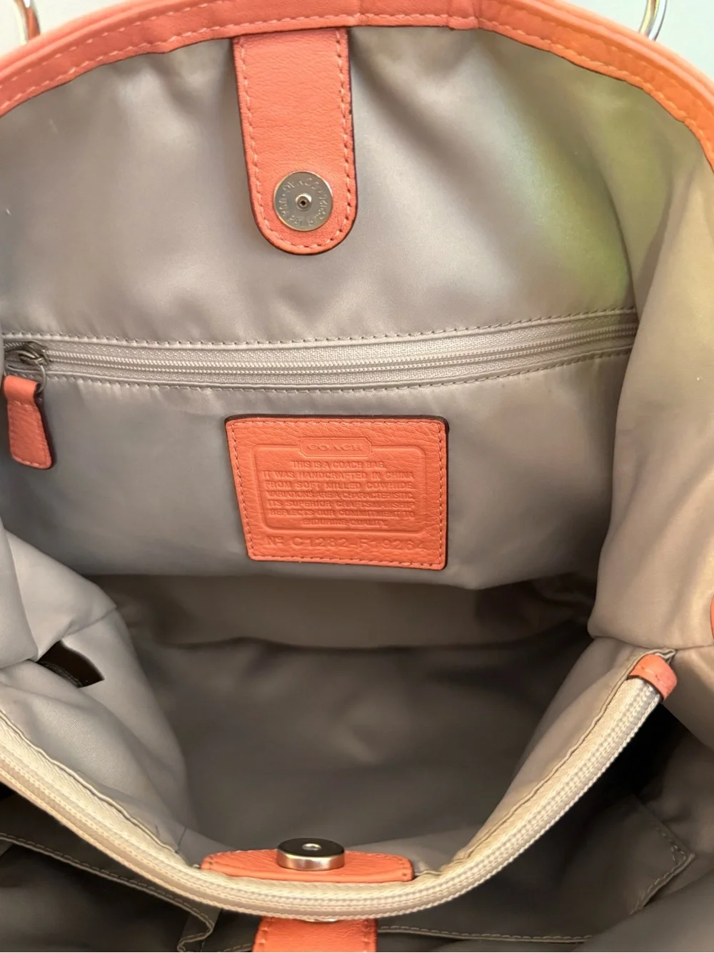 Coach Pebbled Leather Shoulder Bag in Coral Pink